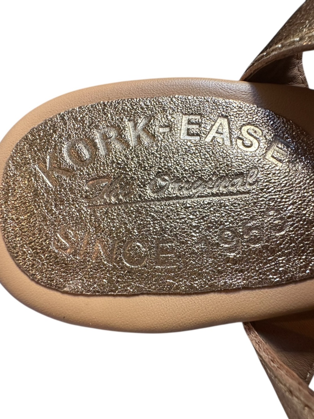 NEW Kork-Ease Gold Gladiator Sandals | Metallic Leather Comfort | Summer Travel - Picture 7 of 9